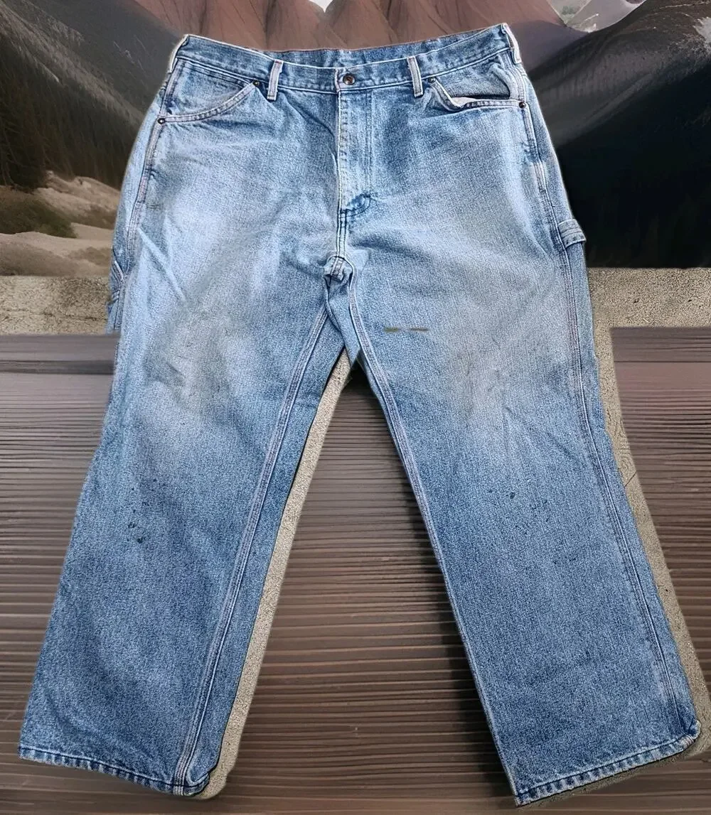Vtg Big Mac Jeans Men's 38x29 Carpenter 1980s 90s Distressed Workwear Denim